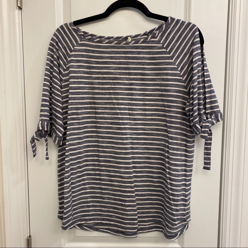 Sleeved striped shirt with arm holes